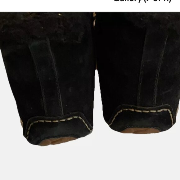 UGG Alena Black Sheepskin Suede Moccasin Slippers Women's US Sz 9 - Picture 6 of 9
